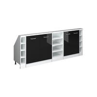 KUCHYŇSKÁ SKŘÍŇKA POD ŠIKMOU STŘECHU R-Line Černý vysoký lesk - bílá/černá, kompozitní dřevo (210/81.6/46cm) - Vicco