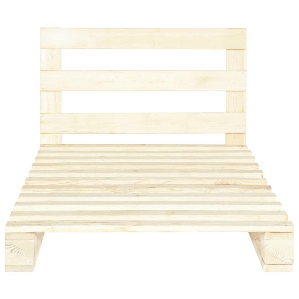 PALETTENBETT Massivholz Kiefer 90×200 cm - Braun, Holz - furnicato