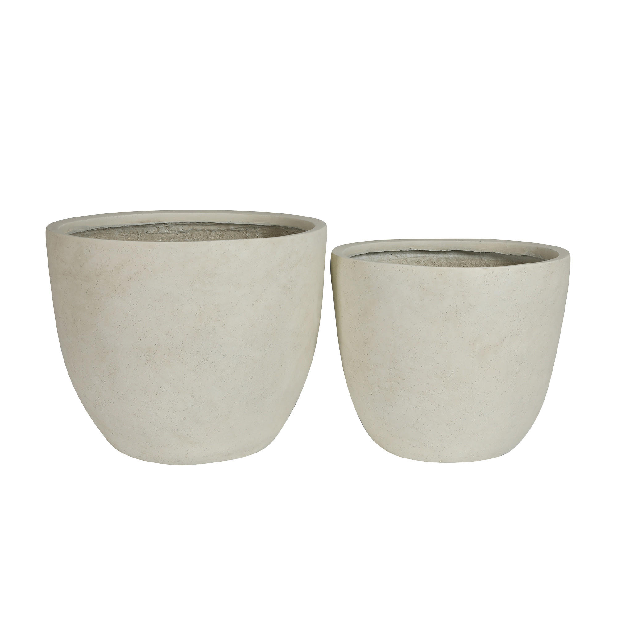 BLUMENTOPF Ø 45/38 cm Weiß mit Abflusslöcher (2 Stück) - Weiß, Naturmaterialen (37.8/32.2cm) - Oxeza