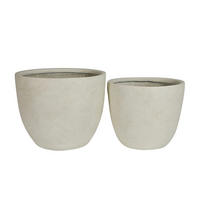 BLUMENTOPF Ø 45/38 cm Weiß mit Abflusslöcher (2 Stück) - Weiß, Naturmaterialen (37.8/32.2cm) - Oxeza