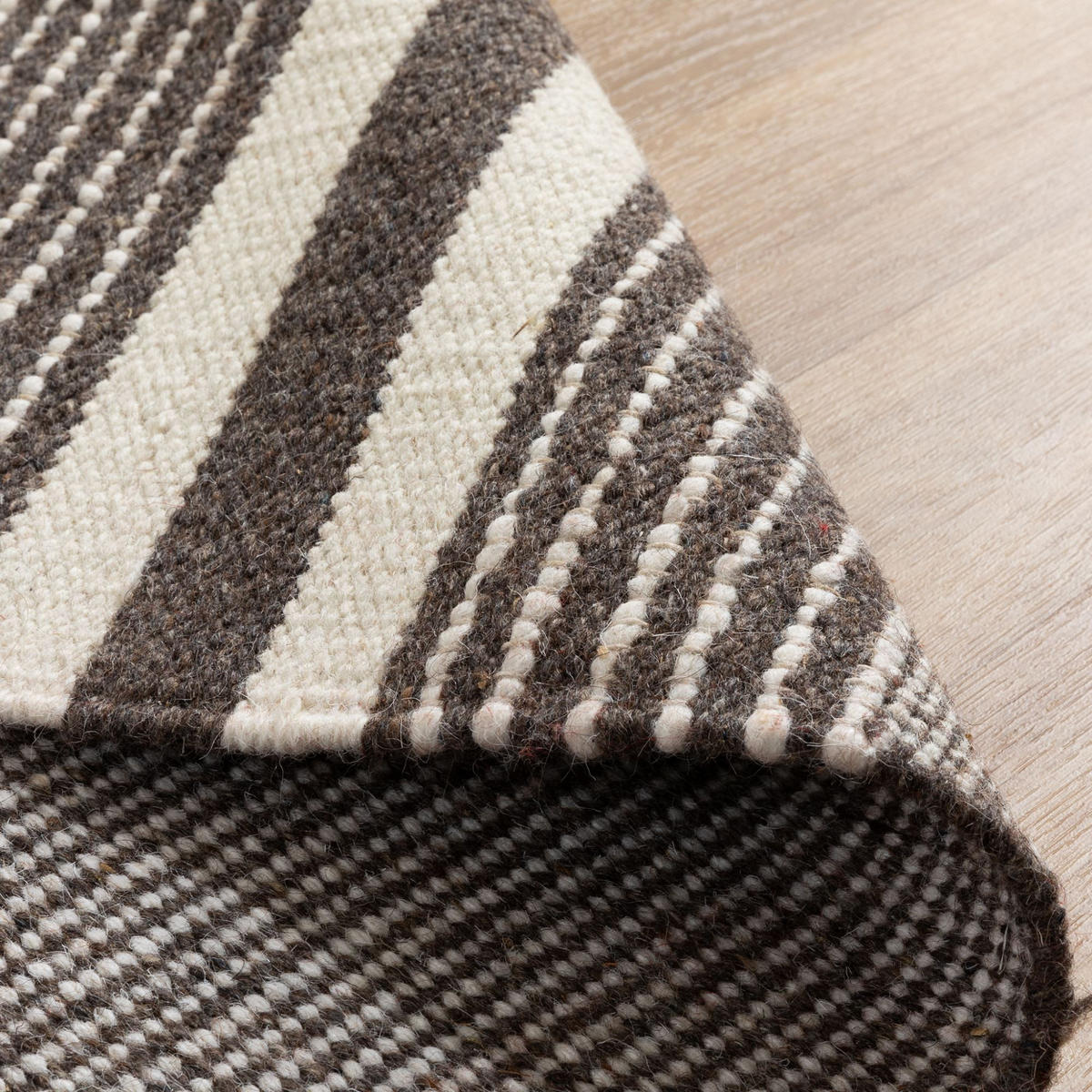 HANDWEBTEPPICH 120/180 cm Habo breite Streifen - Grau, Naturmaterialien (120/180cm) - Steffensmeier