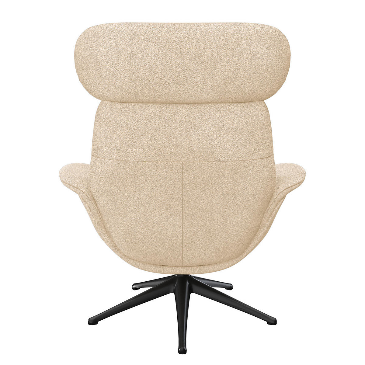 RELAXSESSEL - Beige/Schwarz, Textil/Metall (90/107/90cm) - home24