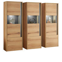 SCHRANK-SET 3-teilig Evoke Eiche, grau, Wohnkombination mit 3 x Vitrine - Eichefarben/Grau, Holz/Holzwerkstoff (190/155/40cm) - Furn.Design