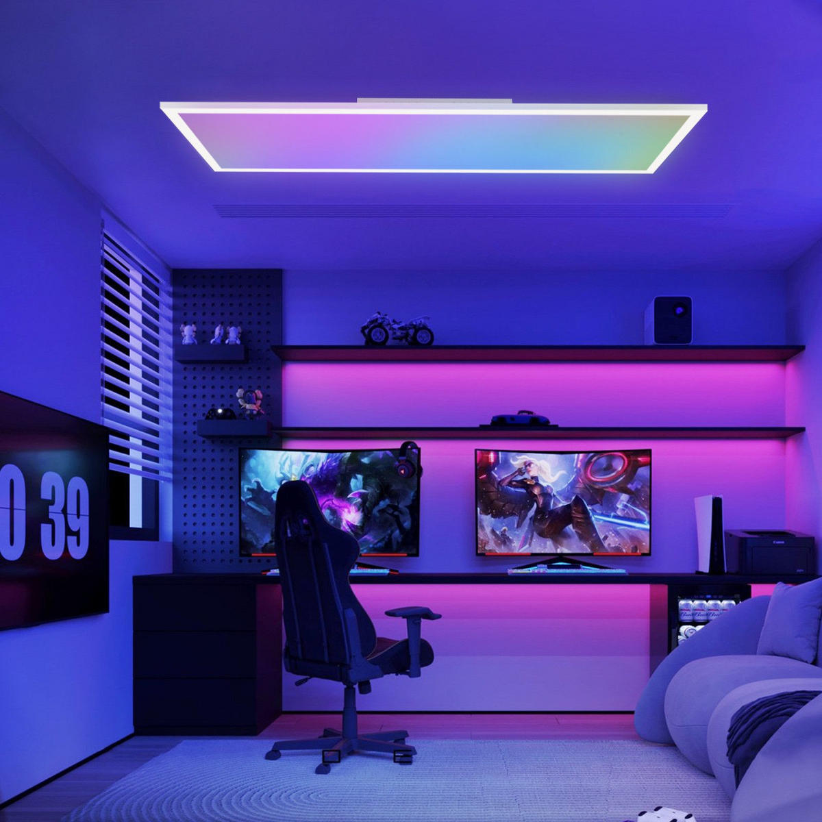 LED-DECKENLEUCHTE Maclean 119.5/29.5/5.6cm - Weiß, Metall (29.5/119.5/5.6cm) - Nettlife