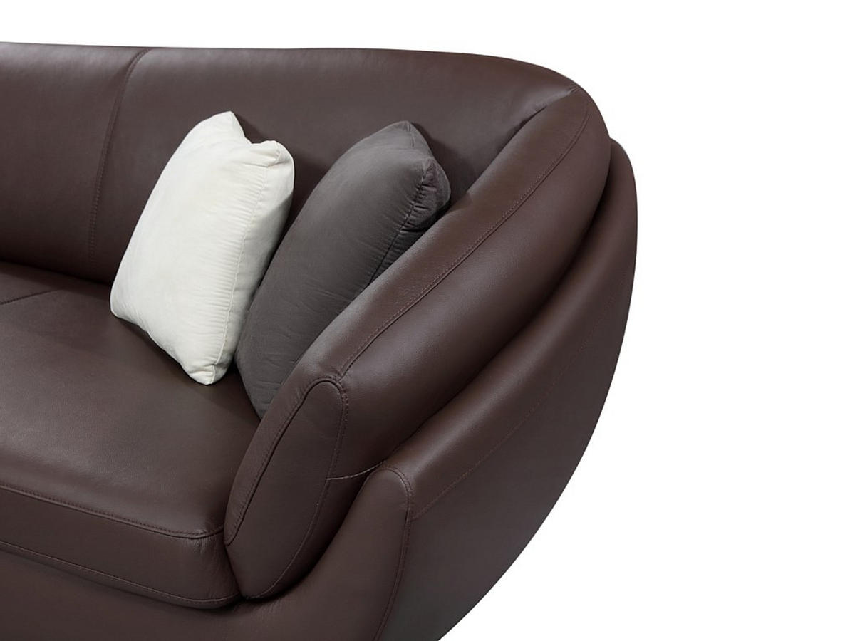 SOFA - 5 Personen - leder - schokoladenbraun Caipi - Braun, Leder/Holz (285/85/175cm) - Vente-Unique