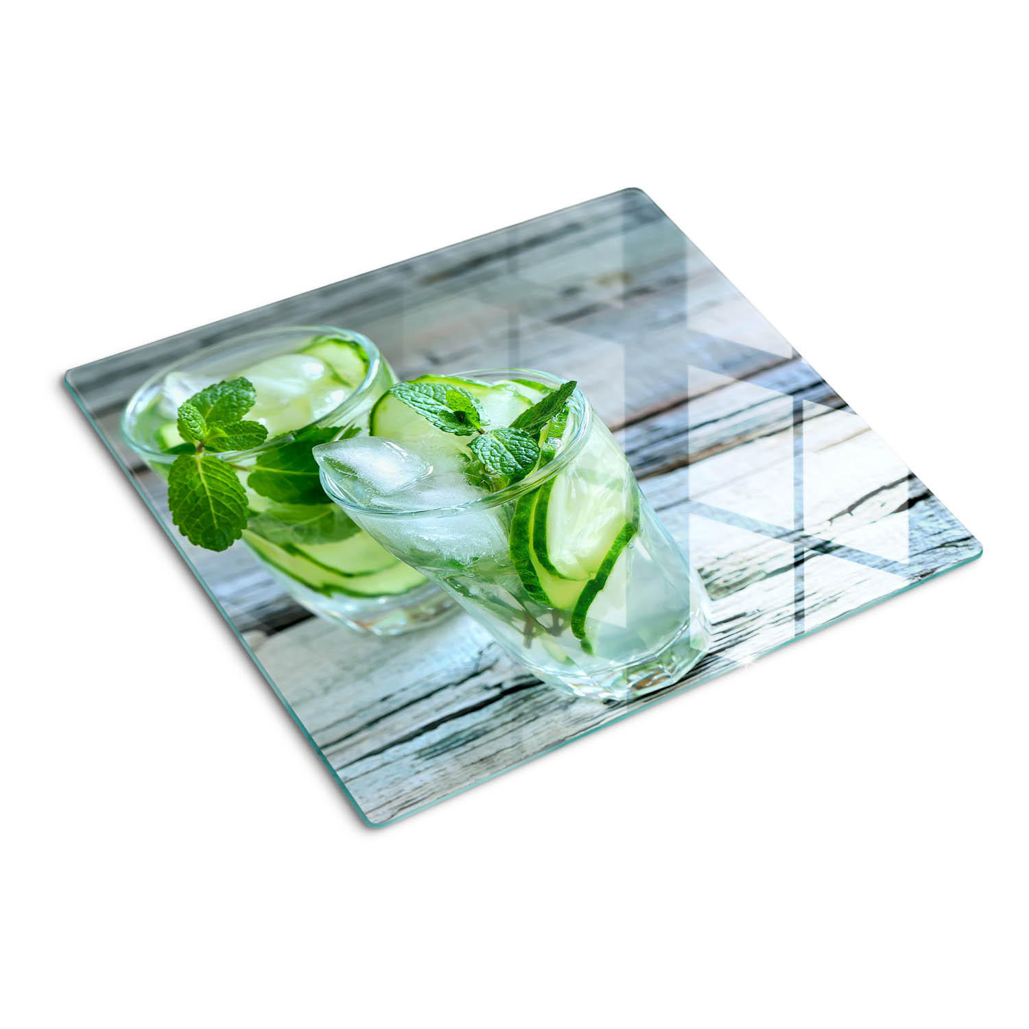 GLASPLATTE 60x52 cm Wassergurken - Grün, Glas (60/0.4/52cm) - TULUP