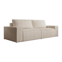 SCHLAFSOFA - 4 Personen-Sitzer - Samt - Beige - - Beige, Textil (257/85/102cm) - Vente-Unique
