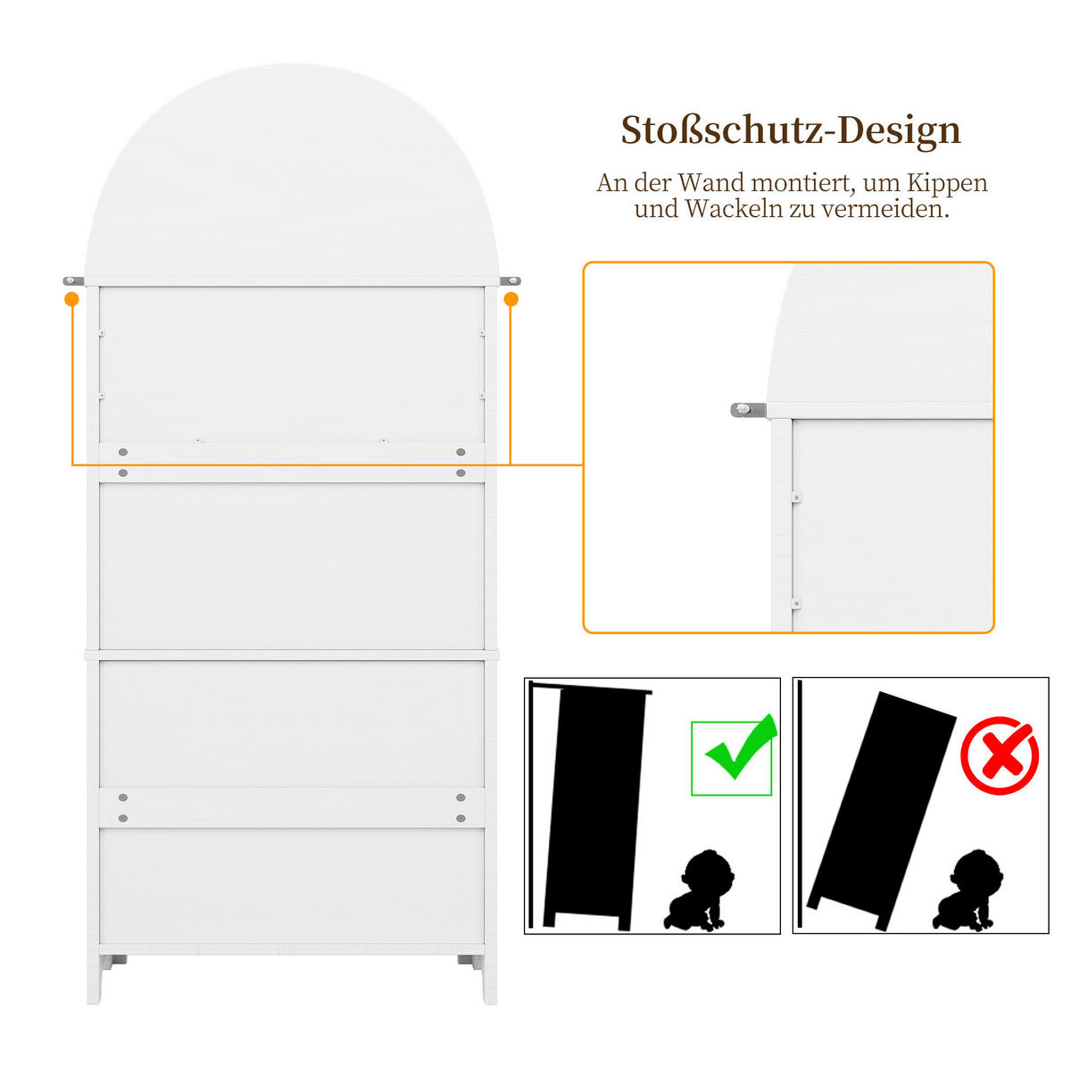 ANRICHTE Hochschrank 70/35/180 cm aus MDF mit 3 Schubladen und offenem Ausstellungsfach Weiß - Weiß, Holzwerkstoff (70/180/35cm) - Modenvie