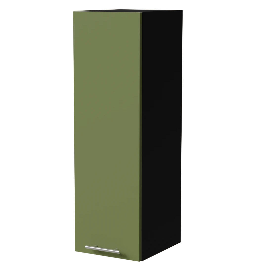 HÄNGESCHRANK Brerra W4/30 Schwarz / RAL 6025 farngrün Matt 30 / 32,5 / 96cm - Schwarz/Grün, Holz/Holzwerkstoff (30/96/32.5cm) - Feldmann-Wohnen