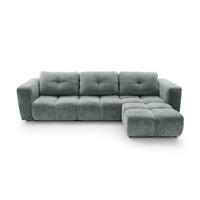 ECKSOFA ARTE 03 Grau Chenille mit Schlaffunktion - Grau, Holz (336/177cm) - MASSENO