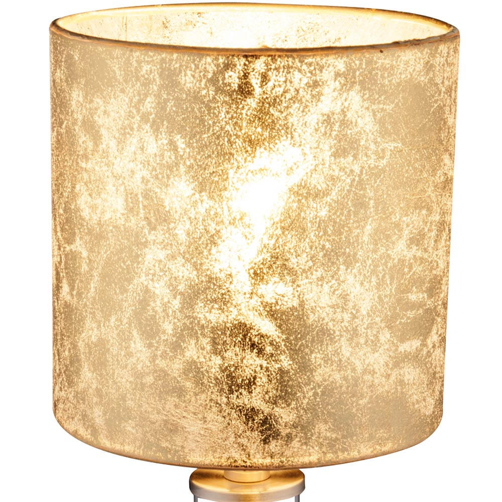 TISCHLEUCHTE Glas Gelb Gemustert - Goldfarben, Glas (14/14/30cm) - Globo Lighting