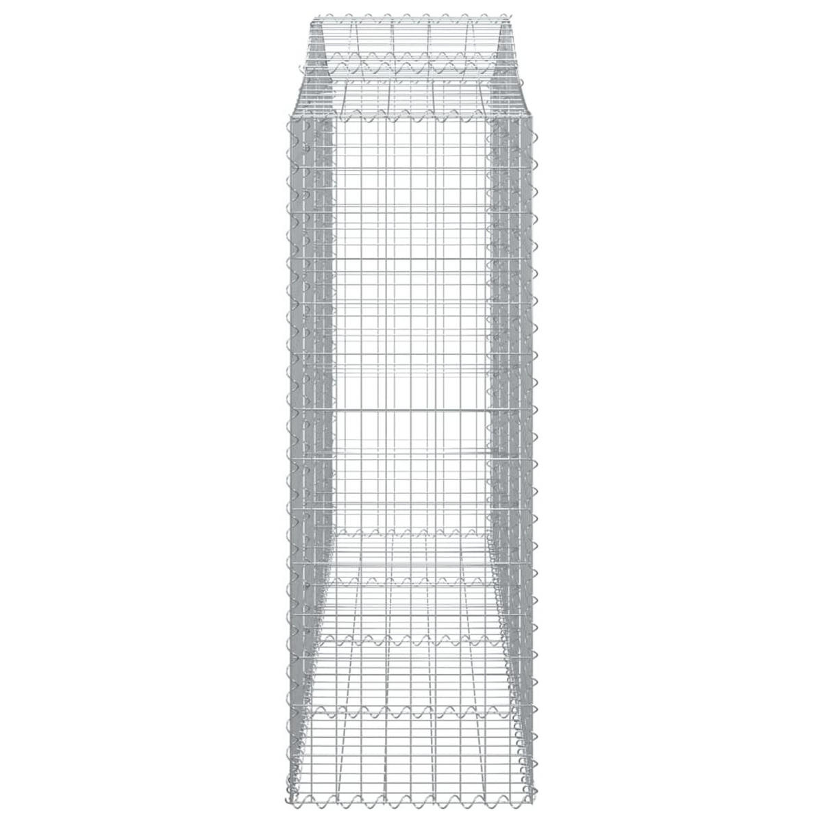 GABIONE Mit Hochbogen 200/50/140/160 Cm Verzinktes Eisen - Silberfarben, Metall (200/160/50cm) - vidaXL