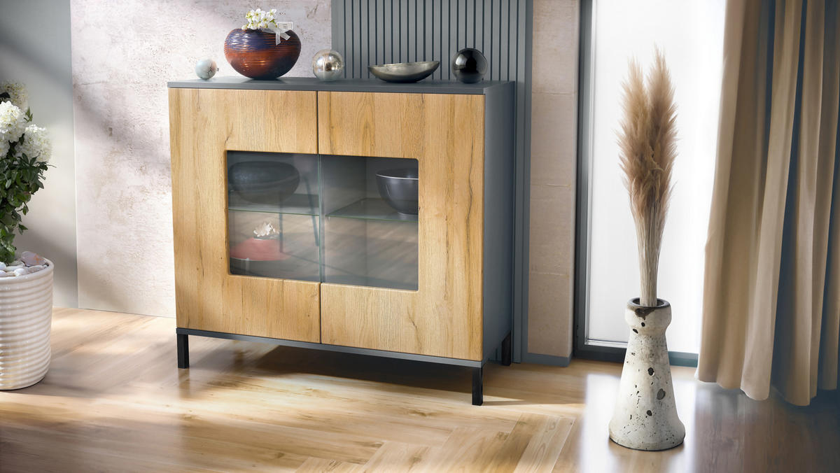 KOMMODE Grömitz Eiche Natur - Eichefarben, Holzwerkstoff (92.5/83.5/35cm) - Vladon