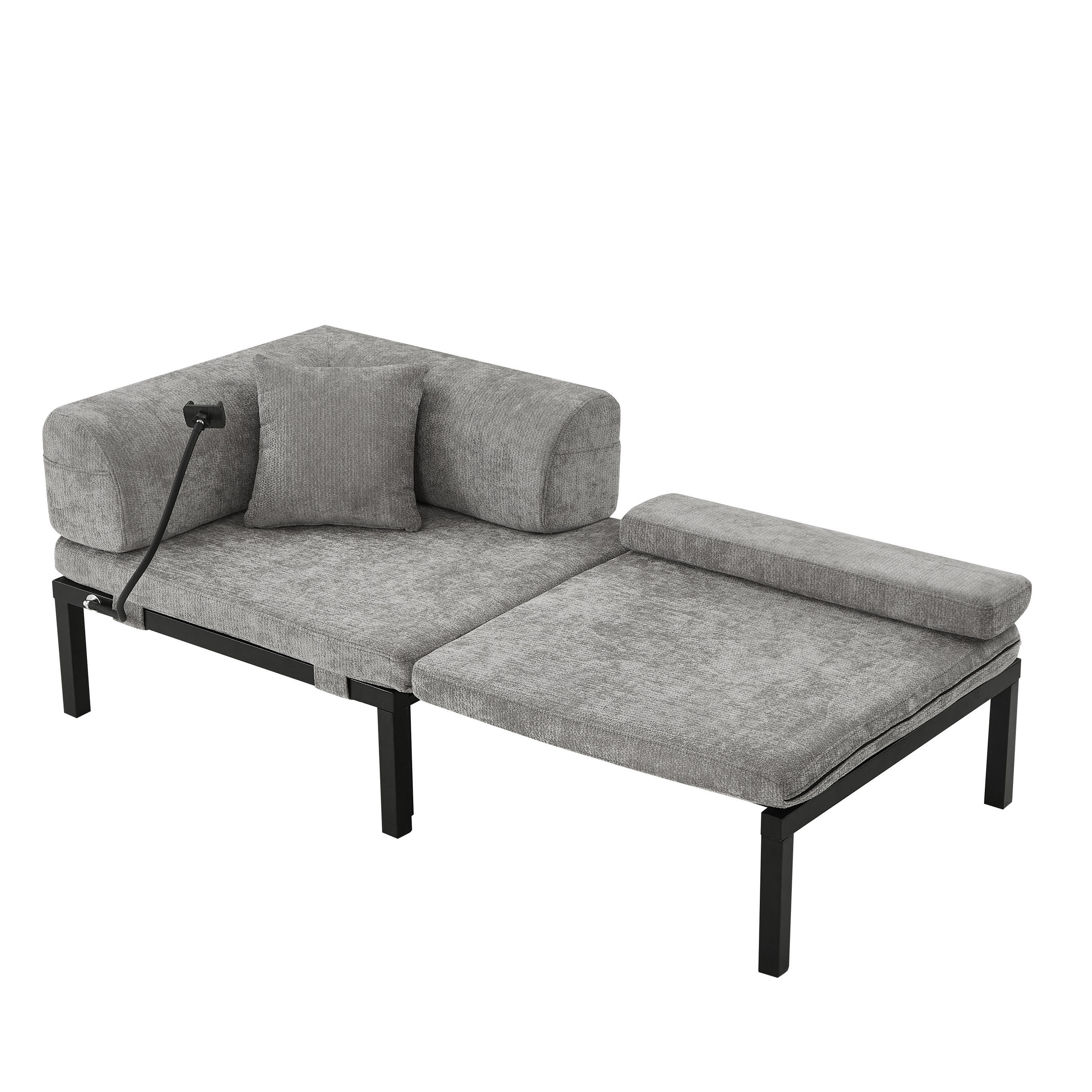 SCHLAFSOFA DE-35084 Hellgrau - Hellgrau, Holz (81/64/176cm) - ComfortXL