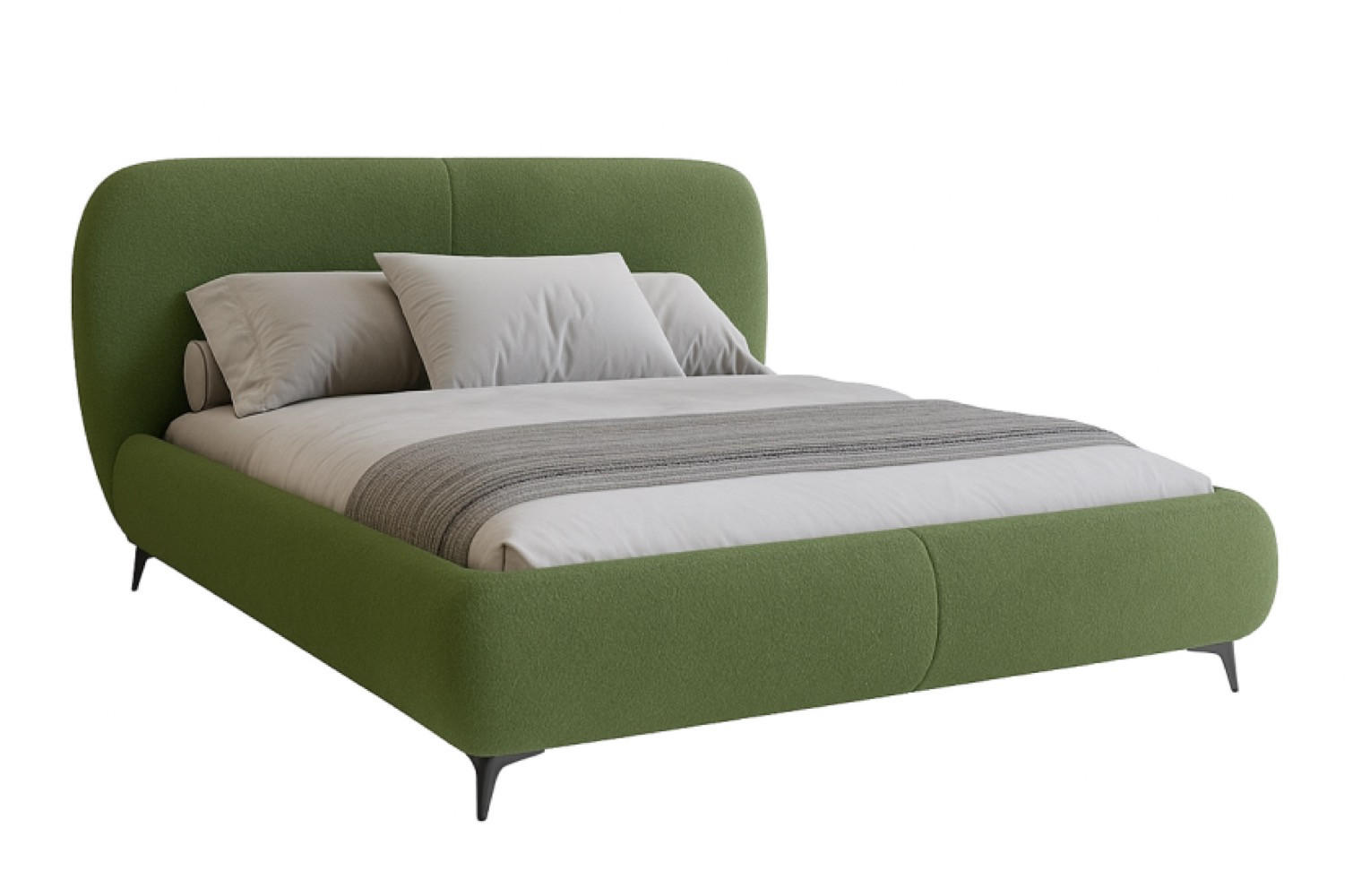 BETT Grün ELLE Gepolstert 200x200 cm - Schwarz/Grün, Kunststoff/Textil (200/200cm) - Sepro Meble