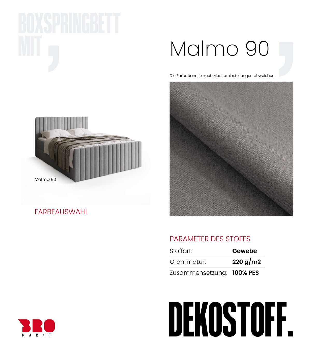BOXSPRINGBETT Dream Duo mit Topper 140/200 Grau - Grau, Kunststoff (140/200cm) - Bromarkt