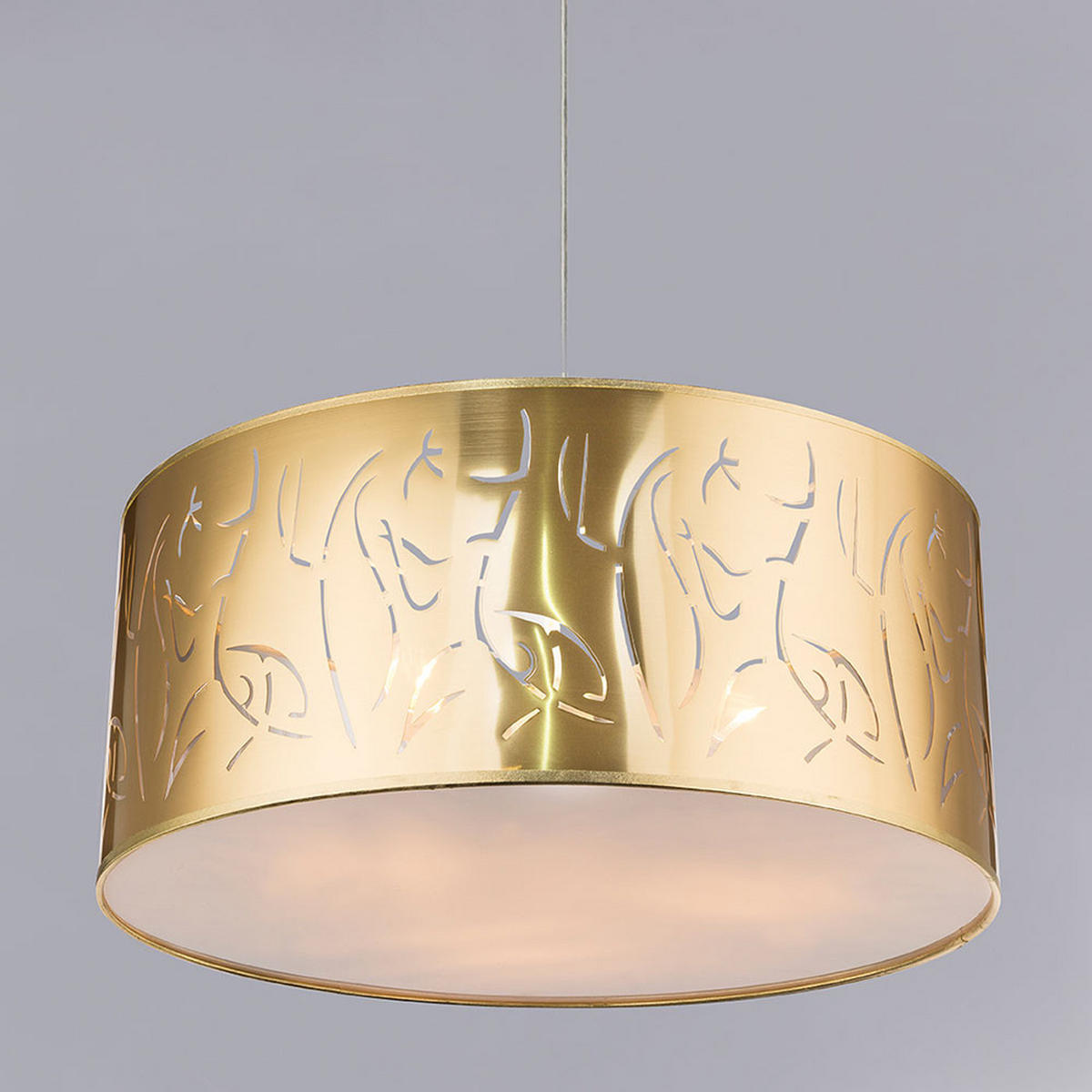 HÄNGELEUCHTE TAXOS Gold Matt - Goldfarben, Kunststoff (53/53/140cm) - Globo Lighting