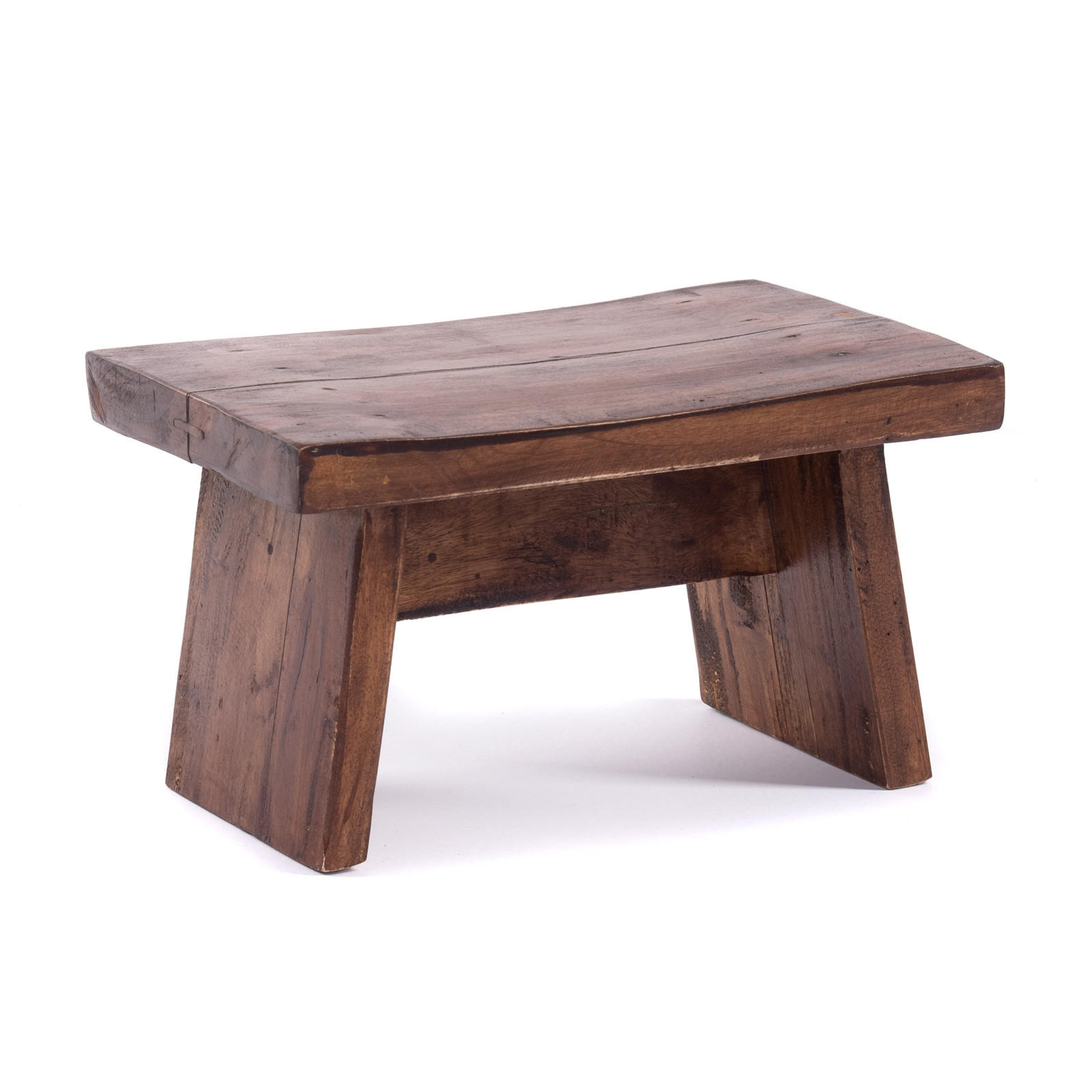 FUSSHOCKER SCHEMEL Recyclingholz massiv 02 hellbraun - Hellbraun, Holz (29/18/19cm) - DESIGN DELIGHTS