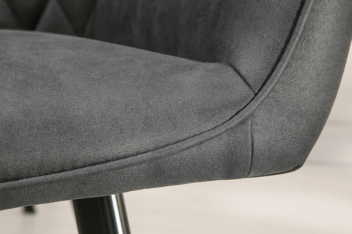 STUHL PALERMO Microfaser Anthrazit 85 cm - Schwarz/Grau, Textil/Metall (57/84/46cm) - riess-ambiente