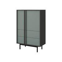 STANDREGAL Alsy 2S2D AL05 - Anthrazit/Grün, Holzwerkstoff/Kunststoff (83/127/43cm) - MIRJAN24