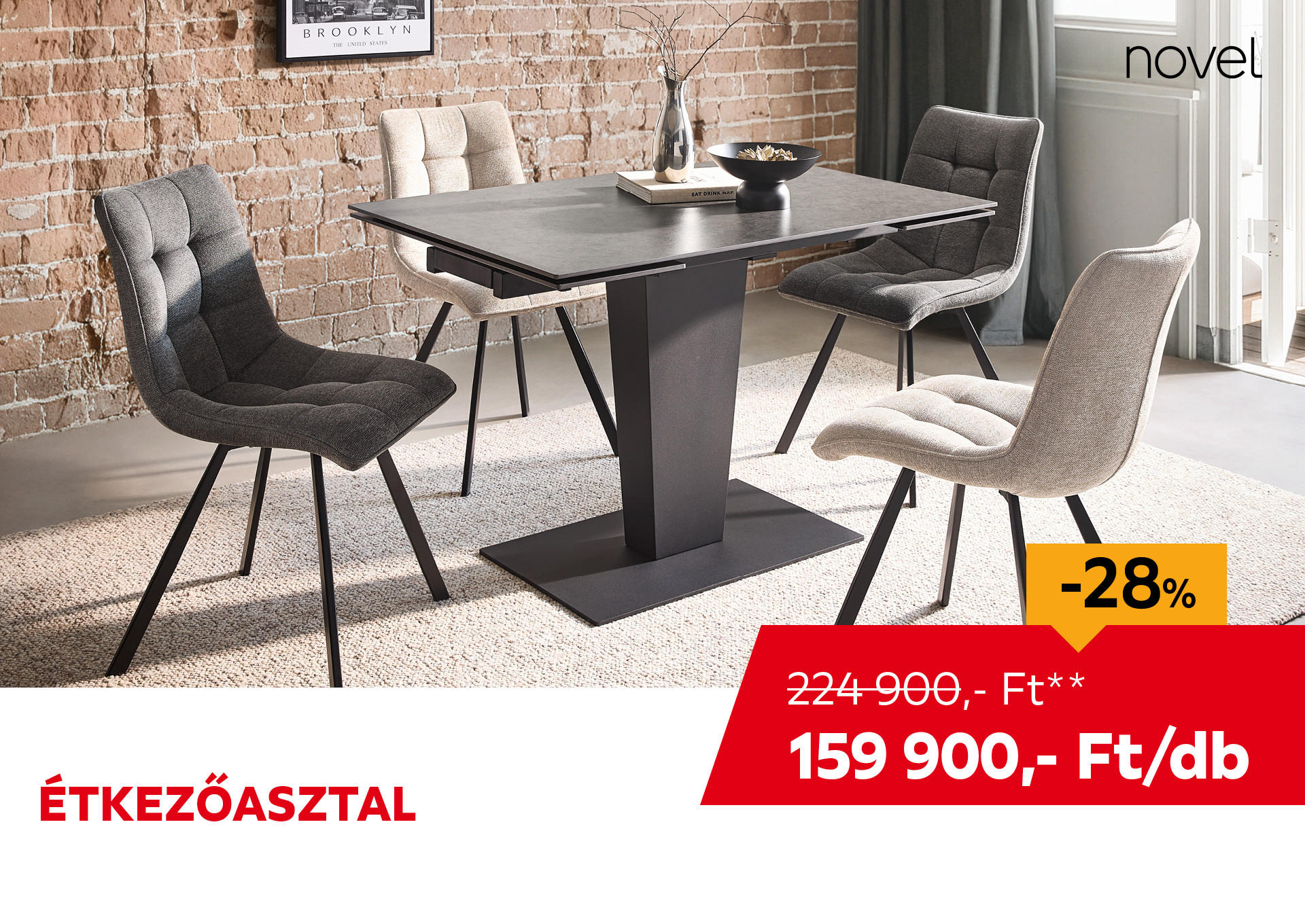 ÉTKEZŐASZTAL KB. 120-179X76X80 CM Kiemelt termék 224900 Ft.- helyett 159900 Ft.-