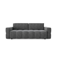 SCHLAFSOFA GERADE Samt Graphitgrau 247cm - Graphitfarben/Grau, Textil (247/90/102cm) - Sia Home