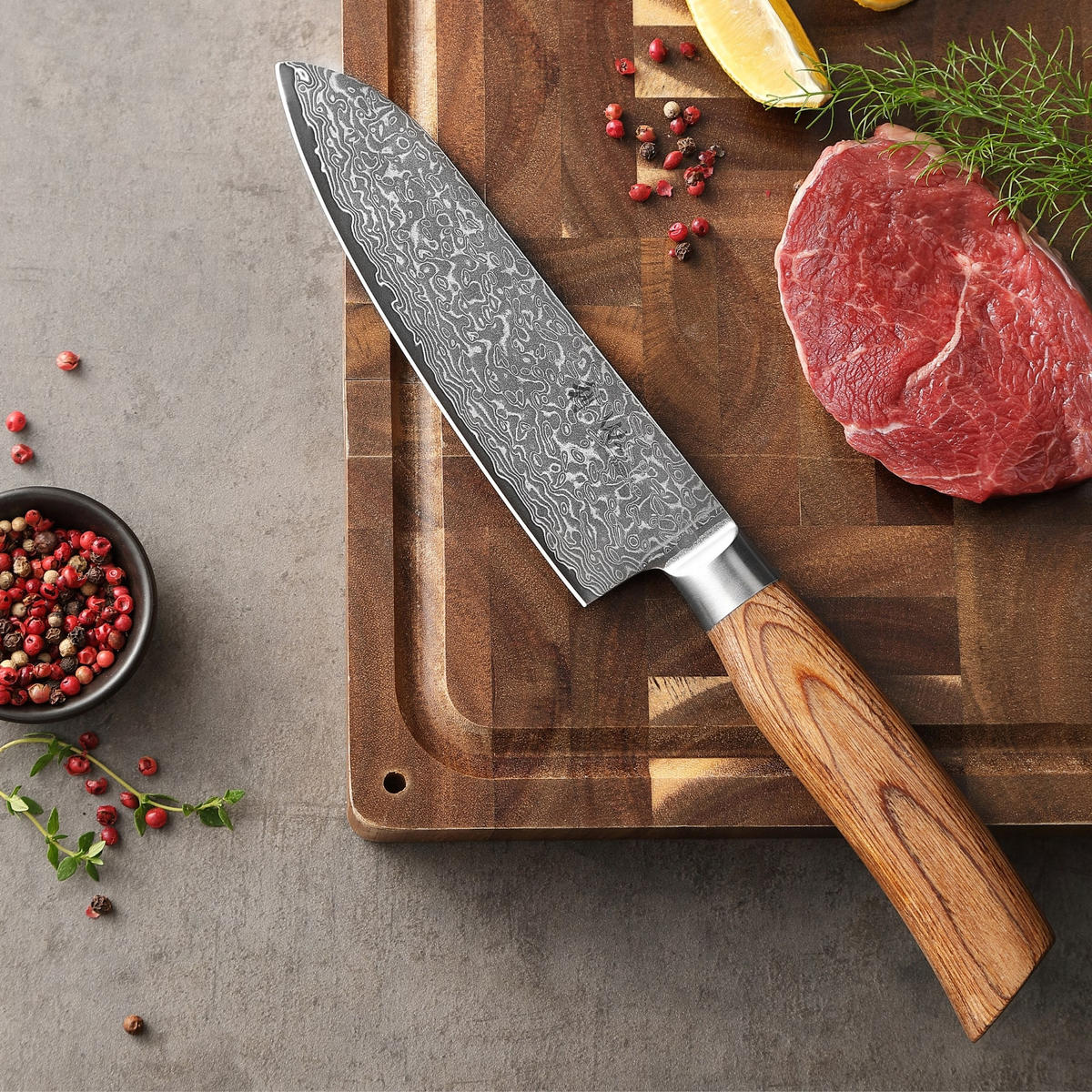 MESSERSET 4-TEILIG 8–17 cm - Braun, Holz/Metall - Wakoli