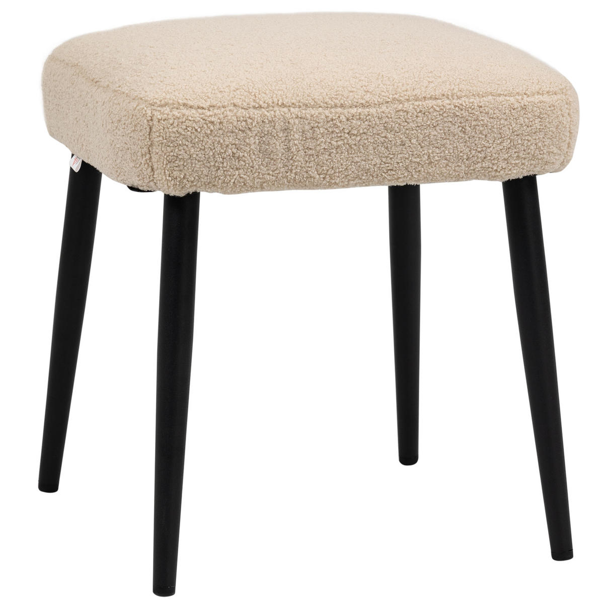 HOCKER DE-07197 in Teddy-Optik Beige - Beige, Textil/Metall (42/44/42cm) - ComfortXL