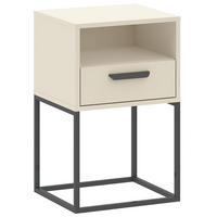 NACHTTISCH RECTUS Nachtschrank, Modern - Creme/Schwarz, Holzwerkstoff (40/65/39cm) - KONSIMO®