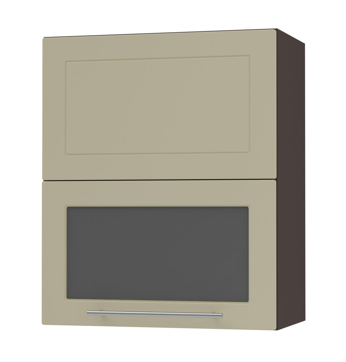 KÜCHENHÄNGESCHRANK Kvantum W8BS/60 Vanille Matt / Lava Matt 60 / 32,5 / 72cm - Dunkelgrau/Creme, Holz/Holzwerkstoff (60/72/32.5cm) - Feldmann-Wohnen