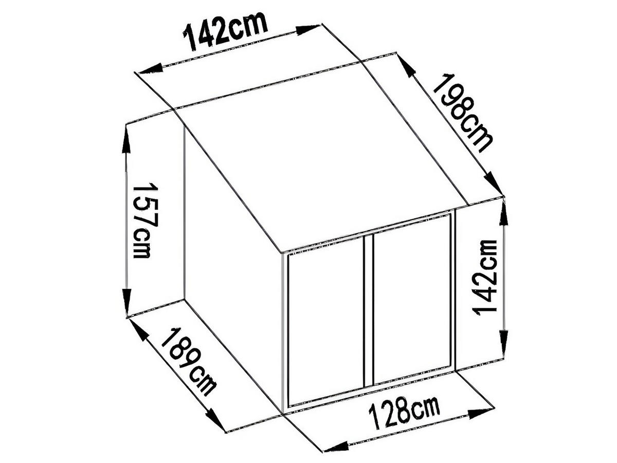 FAHRRADUNTERSTAND Fahrradschuppen - Stahl - 2,81 m² - NIKI - Anthrazit, Metall (128/142/189cm) - Vente-Unique