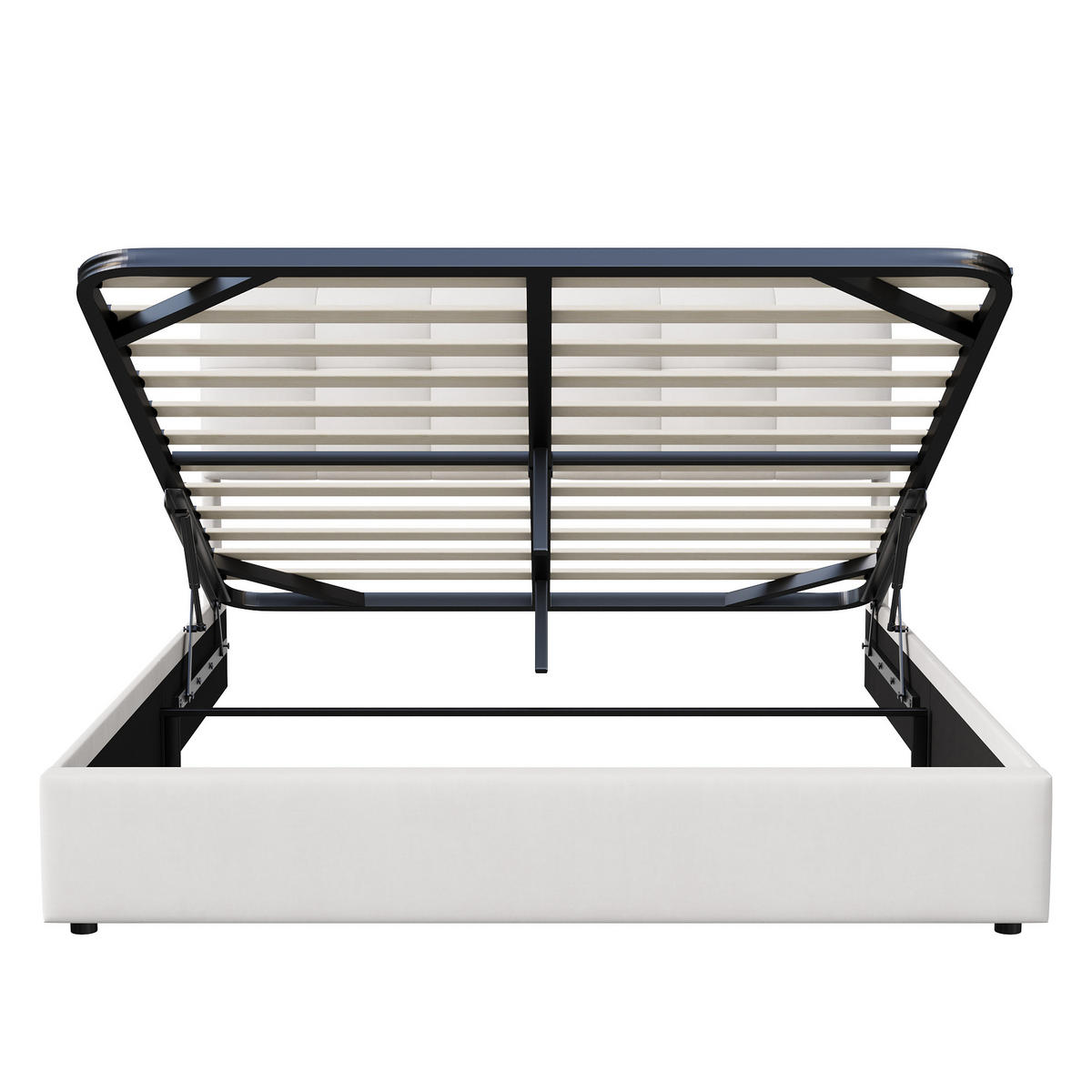 POLSTERBETT 160x200 cm LED Hydraulik Stauraum Rückenlehne Samt beige - Beige, Holz (160/200cm) - LEBENLANG