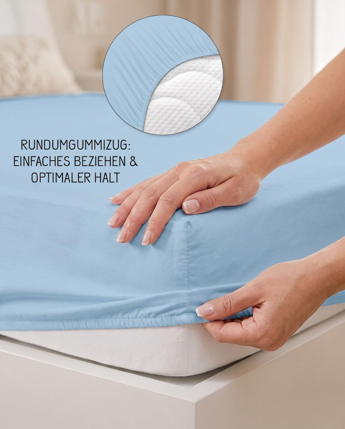 SPANNBETTTUCH Basic Jersey taubenblau, 140x200 cm - 160x200 cm - Blaugrau, Textil (160/200cm) - biberna