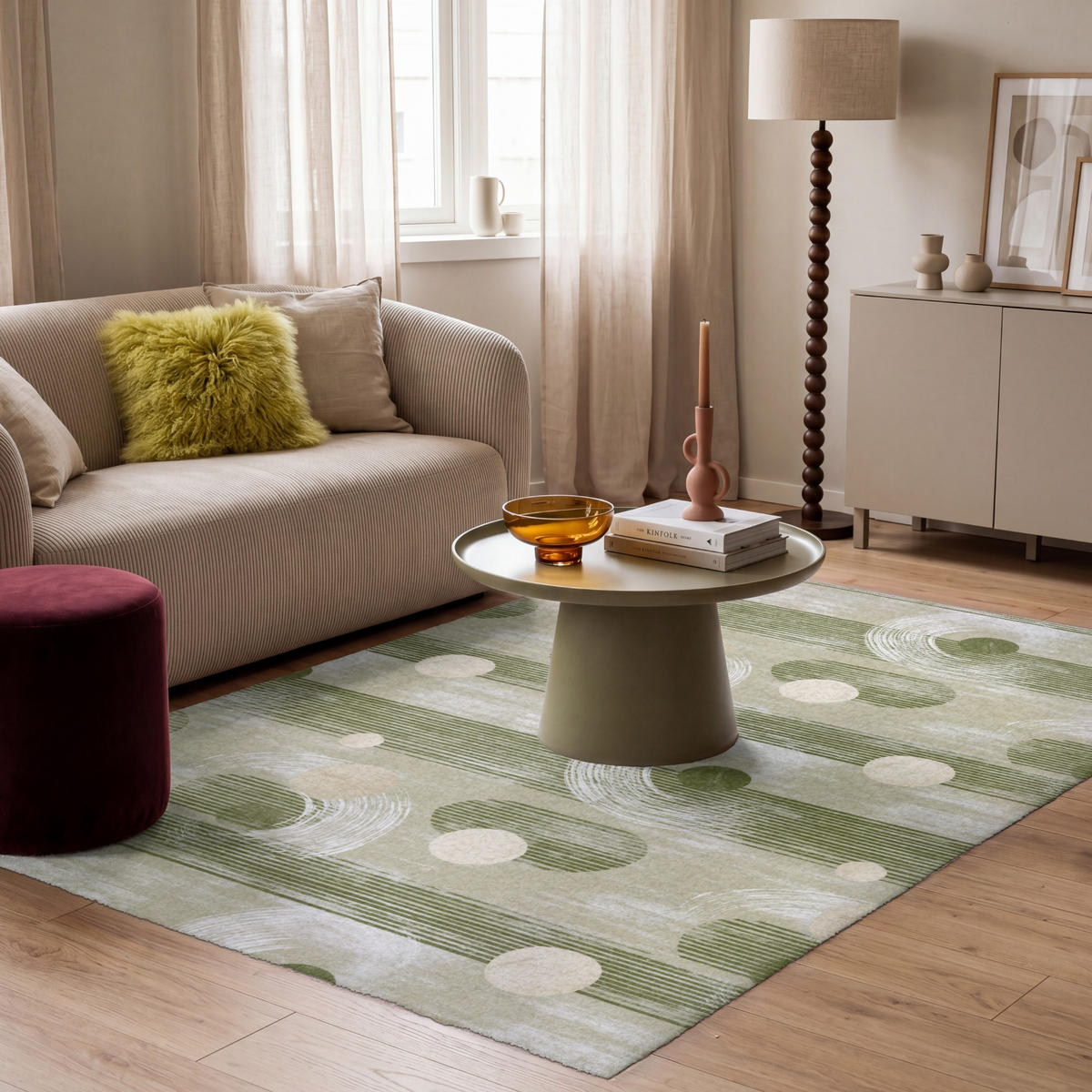 KOBERCE - Umelecké - Moderné - Zelené - 180x120 cm - olivovozelená, textil/plast (180/0.4cm) - OnlyWow