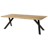 ESSTISCH Mango 180x90x76 natur lackiert / Epoxid schwarz, ausgestellte X-Beine anthrazit matt EPOXY - Naturfarben, Holz (180/90/76cm) - Massivmoebel24
