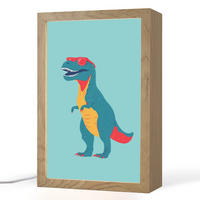 NACHTTISCHLAMPE Dinosaurier - Blau - Sonnenbrille 20x30 cm - Hellblau, Holzwerkstoff (8/20/30cm)