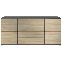 SIDEBOARD Rova Eiche sägerau - Eiche San Remo, Holzwerkstoff (166.5/75.5/35cm) - Vladon