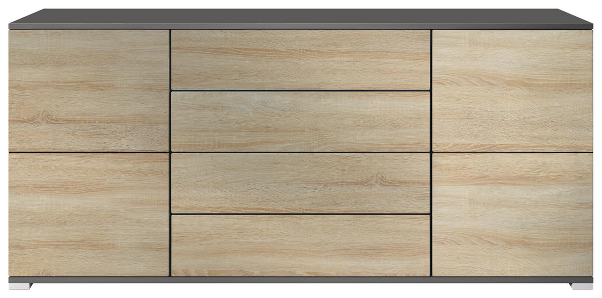 SIDEBOARD Rova Eiche sägerau - Eiche San Remo, Holzwerkstoff (166.5/75.5/35cm) - Vladon