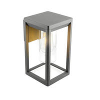 AUSSENWANDLEUCHTE Anthrazit Grau E27 Klarer Diffusor IP54 - Dunkelgrau/Anthrazit, Metall (15/27/16.5cm) - CGC Europe
