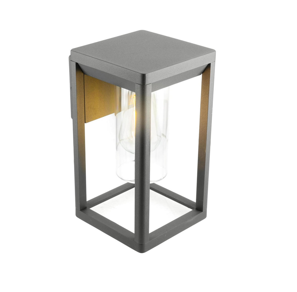 AUSSENWANDLEUCHTE Anthrazit Grau E27 Klarer Diffusor IP54 - Dunkelgrau/Anthrazit, Metall (15/27/16.5cm) - CGC Europe