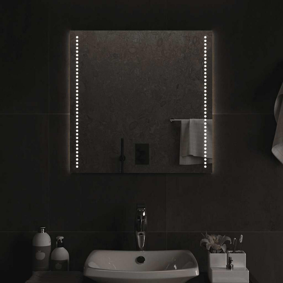 LED-BADSPIEGEL 60x60 cm - Transparent, Glas (60/60/60cm) - furnicato