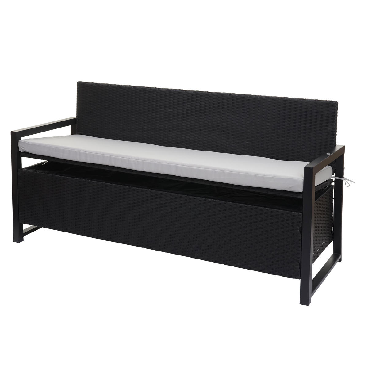 POLY-RATTAN 3ER SITZBANK Anthrazit, Grau - Anthrazit/Grau, Kunststoff (164/87/57cm) - MCW