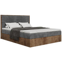 BOXBETT Loft mit Topper 180/200 Dunkelgrau - Grau, Holzwerkstoff/Textil (180/200cm) - Bromarkt