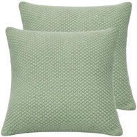 KISSENBEZUG 50x50 im 2er Set, Strick Dekokissenbezug, Wohnzimmer Sofakissenbezug für Sofa, Bett, Couch - Salbei Grün - Grün, Textil (50/50cm) - Carpe Sonno