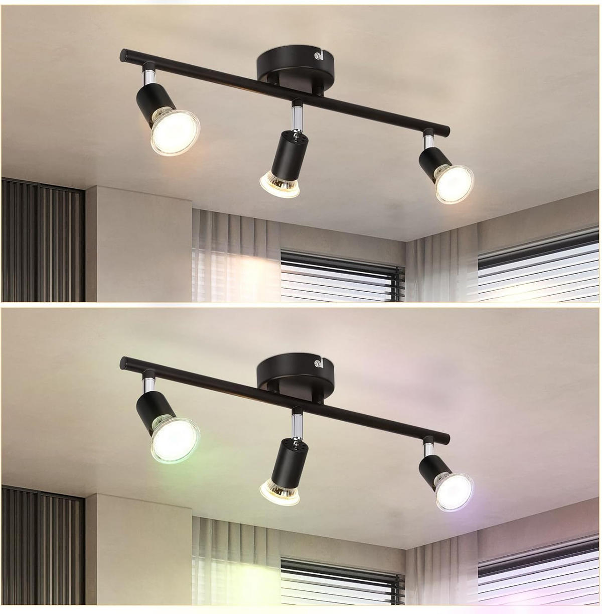 DECKENSTRAHLER Feura 5/13/40 cm - Schwarz, Metall (40/5/13cm) - ZMH