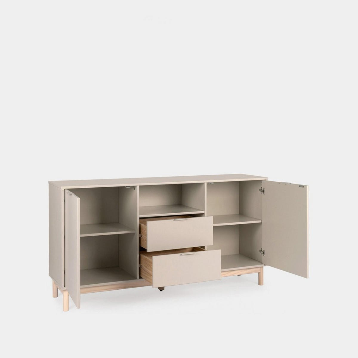 ANRICHTE NIEDRIGE Elian Grau 150 cm x 78 cm - Grau, Holzwerkstoff (150/78/38cm) - Klast Home