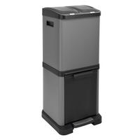 MÜLLEIMER 3XCombo - Grau, Metall (33/77/33cm) - SVITA