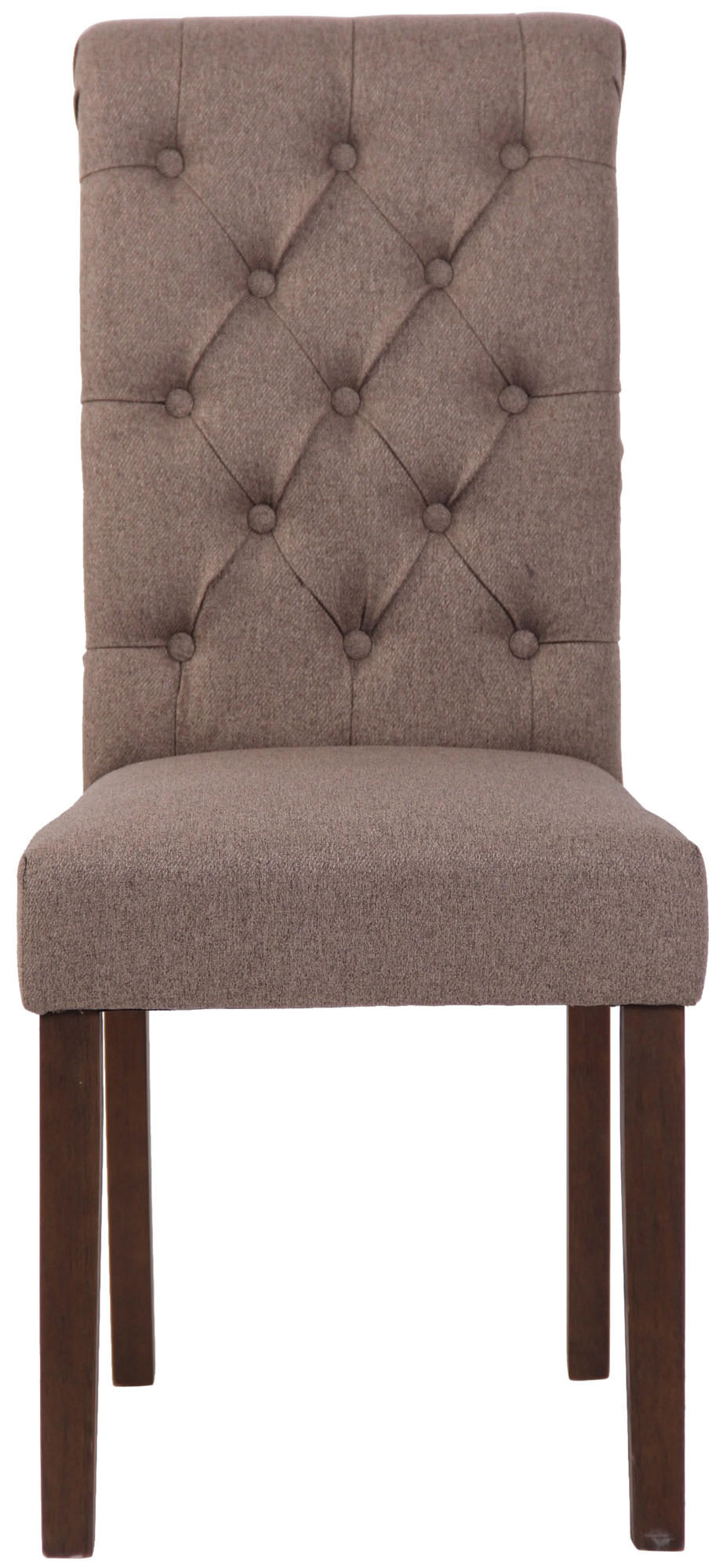 ESSZIMMERSTUHL Lisbon Stoff, Gestell Kautschukholz Braun Taupe - Braun/Grau, Holz/Textil (45/98/63cm) - TPFLiving