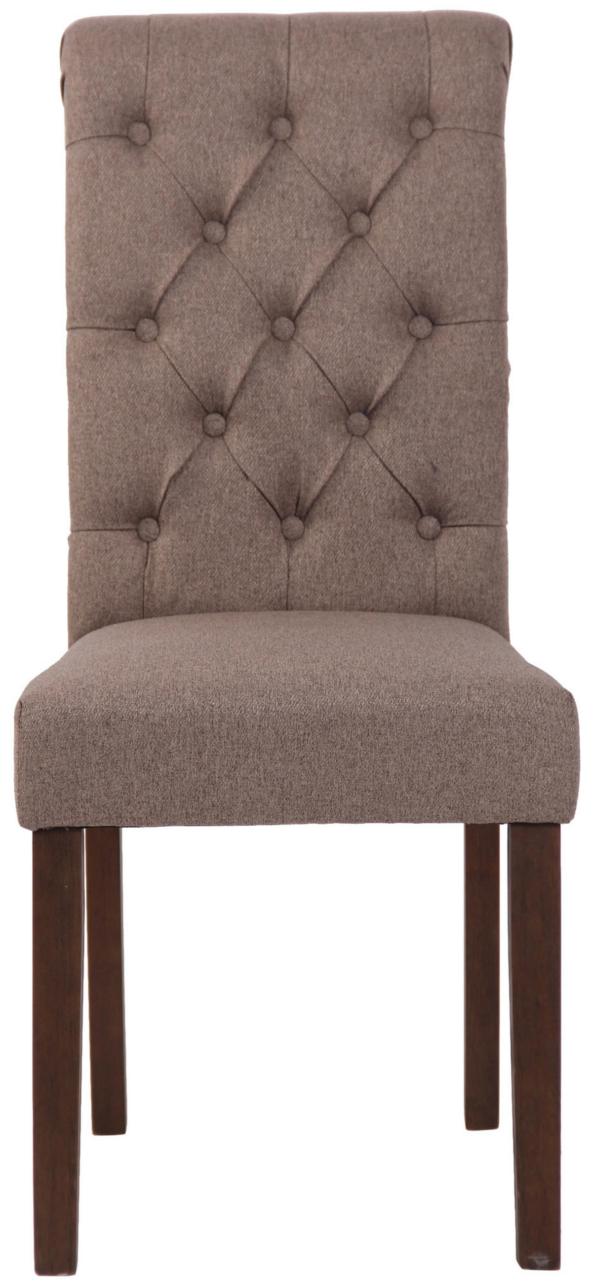 ESSZIMMERSTUHL Lisbon Stoff, Gestell Kautschukholz Braun Taupe - Braun/Grau, Holz/Textil (45/98/63cm) - TPFLiving