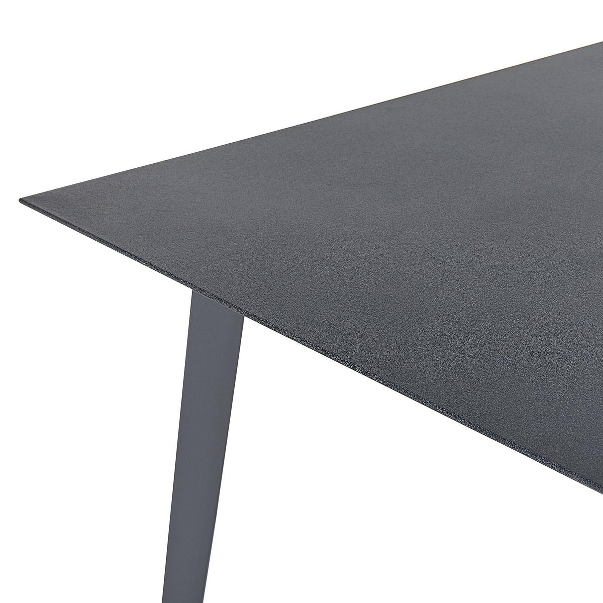 GARTENTISCH Aluminium grau 140/80 cm Mileto - Grau, Metall (80/140/75cm) - Beliani